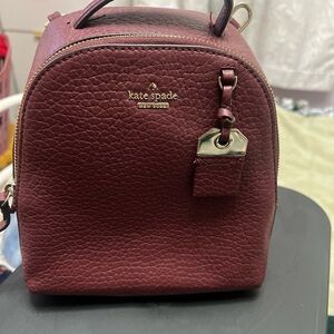 Kate Spade Deep Red Leather Backpack